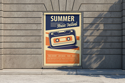 Poster Music Fest Retro billboard branding design graphic graphic design illustration interface layout logo poster retro ui user experience user interface ux vector