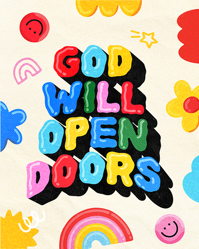 God will open doors | Christian Poster christian