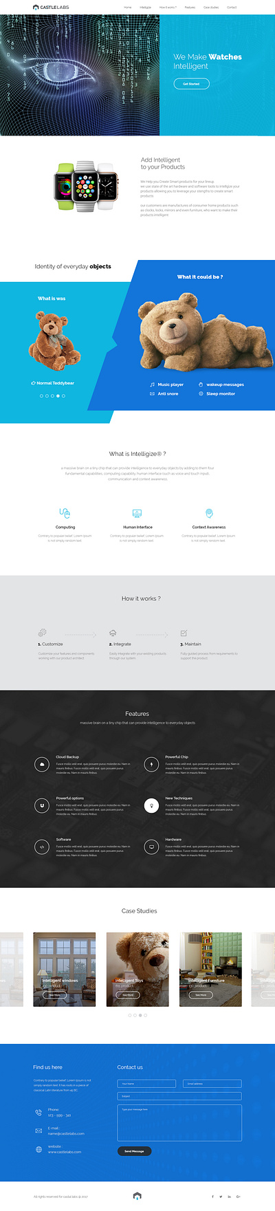 CastleLabs Smart Toys intelligent toys landing page smart toys toys web design website