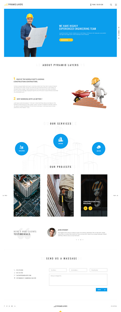 PyramidLayers Construction website building construction landing page ui design website