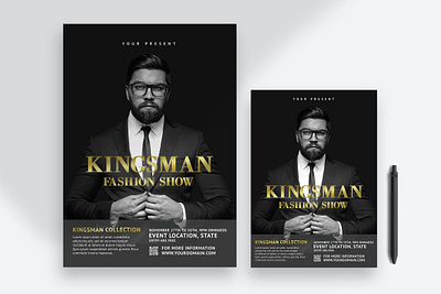 Kingsman Fashion dark elegant fashion flyer minimalist poster print print template template