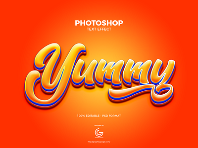 Free Yummy Photoshop Text Effect artist calligraphy creative creative design creative direction design designer font free free font freebies graphics lettering photoshop text effect text effect typography