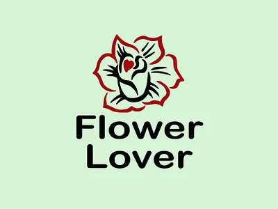 Flower Lover digital logo minimal vector