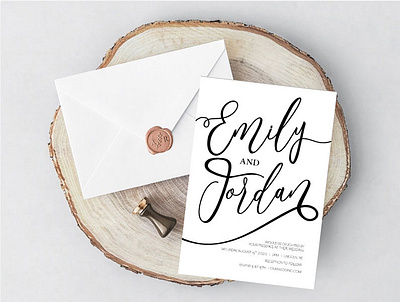 Wedding Invitation calligraphy design invite modern typography wedding wedding invitation wedding invite