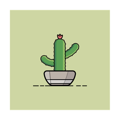 Cactus Pot design illustration ui