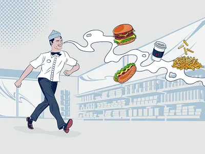 Tony's streetfood promo adobe illustrator animation branding design fifties food illustration vintage