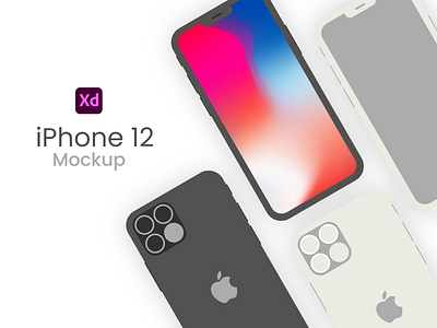 iPhone 12 Mockup (black, light gray) adobexd black iphone iphone12 mockup