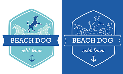 Beach Dog Cold Brew beach cold brew cold brew coffee dog dog logo illustration logo vector