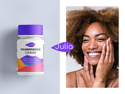 Julia - Skin Care beaty branding clean colorful drink drugs face health label labeldesign logotype medicine packaging pharmacy pharmacy logo pills skin typography vector woman