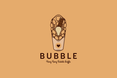 Bubble Waffle Logo Template brand identity branding chocolate creative design creative market editable logo food heart ice cream icecream illustration illustrative logotype logo design logo template love sweet vector waffle waffle cone yummy