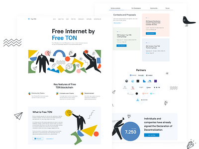 Free ton landing design illustration landing landingpage ui uidesign web webdesign website