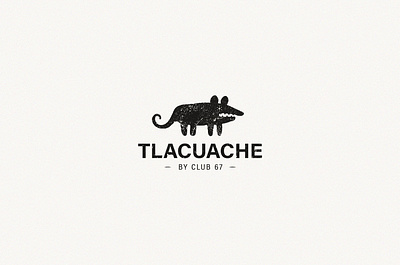 Logo for a night club Tlacuache animal caricature childish design drawing endemic funny logo logo for sale logotype nightclub logo noise texture opossum pig possum strange stylized tlacuache vector vintage