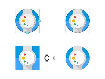 Android Wear Icon Concept One android wear branding color design icon iconography illustration material design minimal ui