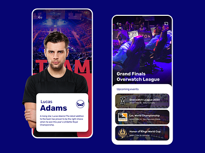 E-sports Competitive Team Concept adobe xd design esports mobile ui ui ux