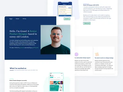 Grxnt.com blog blue branding cv design freelance illustration illustrations personal brand personal site portfolio product design product designer product designs senior product designer ui website