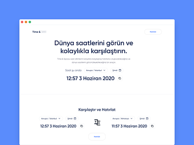 Time & Space - Timezone Converter Website Concept