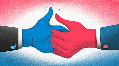 Election Day 2020 editorial election hands illustration president