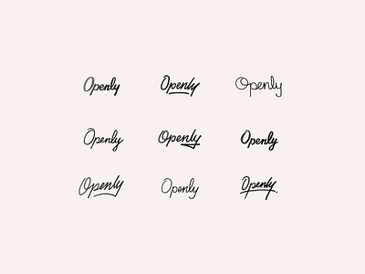 Open to Ideas branding custom script focus lab logo sketches script lettering sketches