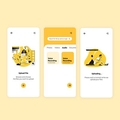 Upload app design illustration ui ux