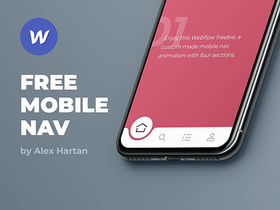 Free Mobile Navigation in Webflow animation freebie freeux menu nocode uiux webanimation webdesign webflow