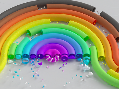 Microsoft Pride 2020 3d design 3dartist 3dillustration celebration cinema4d confetti design equality illustration microsoft microsoftdesign octane octanerender pride pride 2020 rainbow