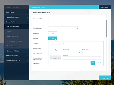 Clinic Application Design clinic design form medical register ui uiux ux