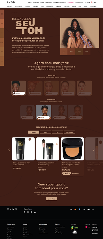 Avon Black Skin | Desktop site brazil design desktop landing page product product design product page ui uidesign ux web