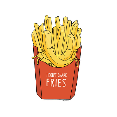 Do not ask for my FRIES cartoon design illustration procreate sticker sticker design stickers