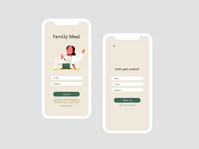 Daily UI #001 dailyui dailyuichallenge flat illustration illustration login signup ui