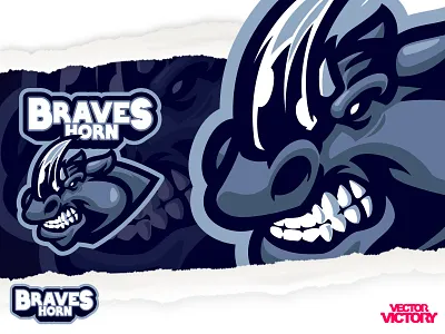 braves horn esports logo adobeillustator cartoon character dribbble esportslogo game illustration logo mascot sports logo