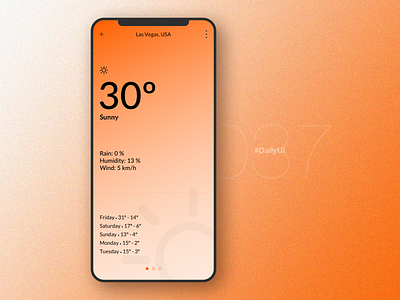 Weather | Daily UI - 037 clean design clean ui climate daily daily 100 challenge daily ui 037 dailyui dailyuichallenge design digital simple temperature uidesign weather