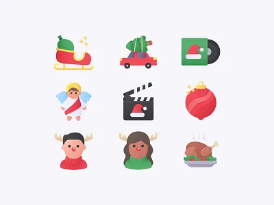 Christmas avatar character design christmas cute design gradient graphicdesign icons illustration illustrations