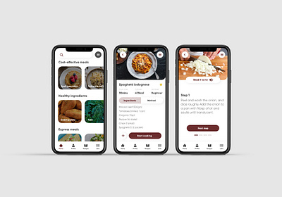 Foodable app mobile app design recipes shopping ui ux