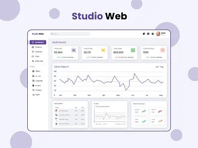 Studio Web Dashboard Design application dashboad design flat illustration typography ui ux web