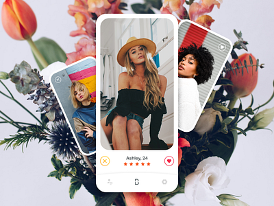 Blindfold - Swipe app blindfold cards coplex dating ios layout love mobile orange rating swipe ui ux web