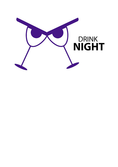 DRINK NIGHT drink flat illustrator logo logo design logotype night