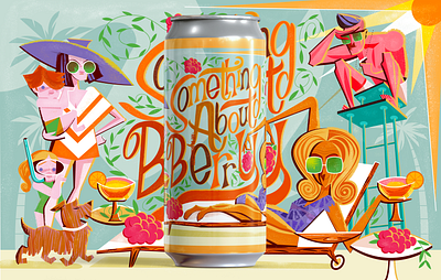 Something About Berry Mockup beer can beer label custom type illustration