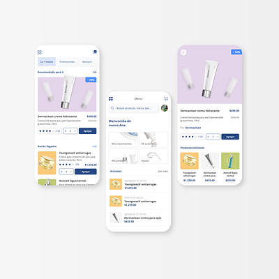 Skincare eCommerce App app clean dermatology design minimalistic sketch skincare ui ui ux uiux ux ux ui uxdesign