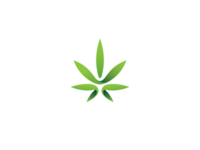 Cannabis Leaf Logo Concept cannabis cannabis logo cbd gradient green icon leaf logo logodesign marijuana minimalist