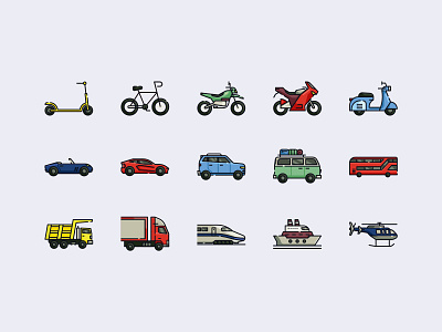 Transportation Icon Set icon icon design icon set iconography icons transportation