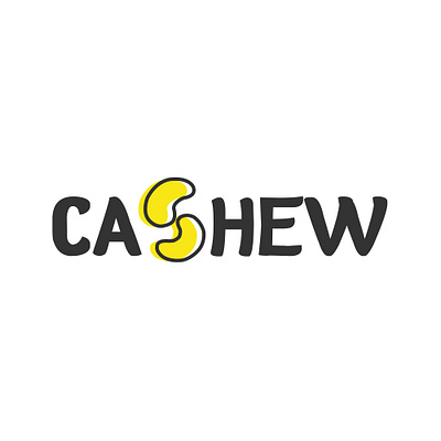 CASHEW cashew cool design flat food grey illustrator logo logotype nuts simple yellow