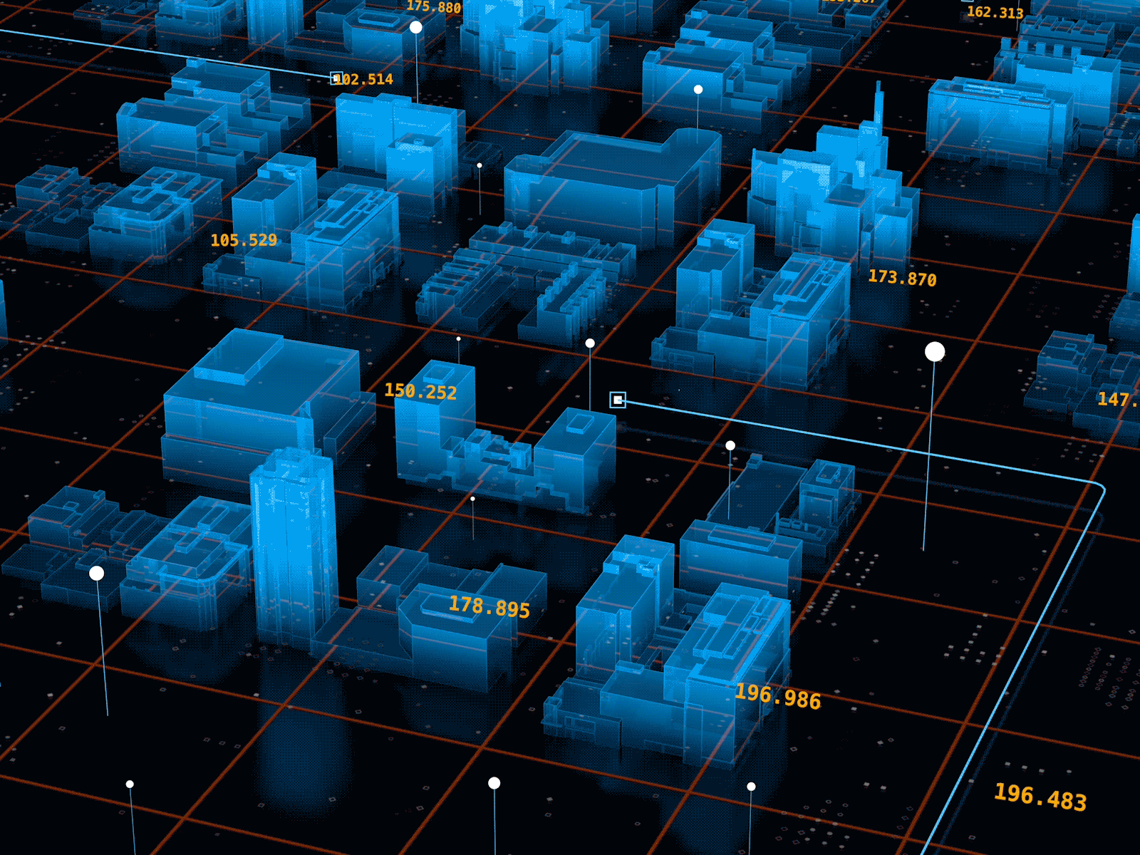 Digital City 3d c4d city design future motion number