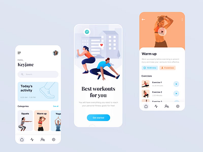 Workout app prototype animation fitness app health app mobile app protopie prototype animation workout app