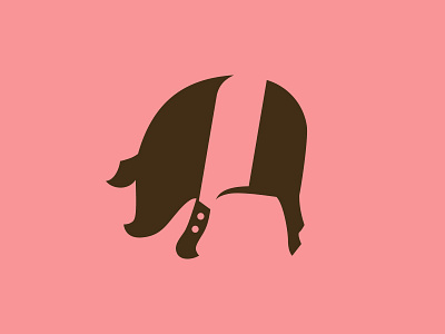 The Butcher butcher design knife logo negative space negative space negative space logo negativespace pig pork simple symbol ui