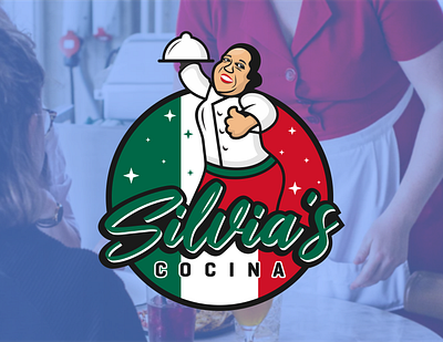 Silvia's Cocina character chef design drink flag food logo mascot mexican food mexico people vector