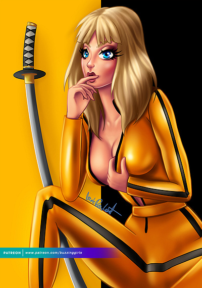 The Bride | Kill Bill artwork artworks digital digital painting girls illustration illustration art kiddo killbill pinup girl sexy girl