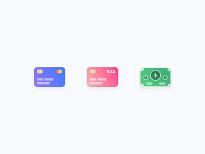 Card Icons blue cards clean colorful gradient green icon illustration mastercard money orange purple red uidesign visa visa card visual design