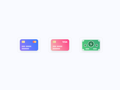 Card Icons blue cards clean colorful gradient green icon illustration mastercard money orange purple red uidesign visa visa card visual design