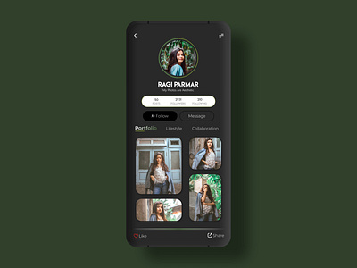 Profile Design collaoration concept design conceptual dark ui design figmadesign minimal portfolio profile ui