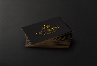 luxury business card branding businesscard gold foil logodesign patisserie